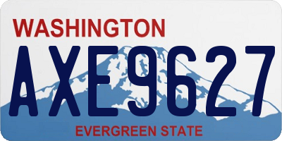 WA license plate AXE9627