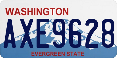 WA license plate AXE9628