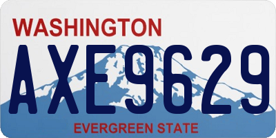 WA license plate AXE9629