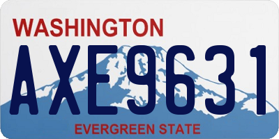 WA license plate AXE9631