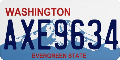 WA license plate AXE9634