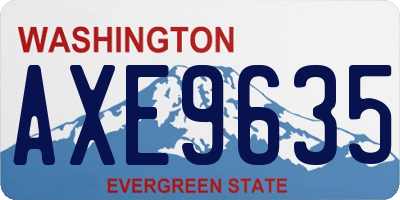 WA license plate AXE9635
