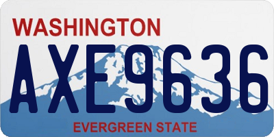 WA license plate AXE9636