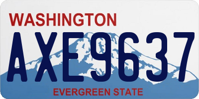 WA license plate AXE9637