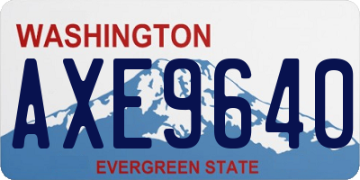 WA license plate AXE9640