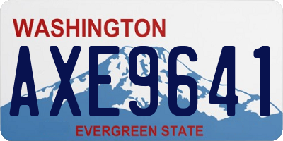 WA license plate AXE9641