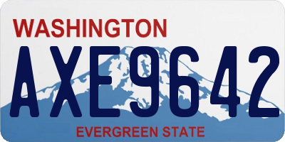 WA license plate AXE9642
