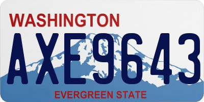 WA license plate AXE9643