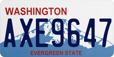 WA license plate AXE9647