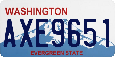 WA license plate AXE9651