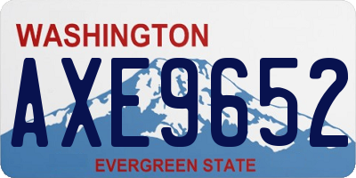 WA license plate AXE9652