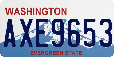 WA license plate AXE9653