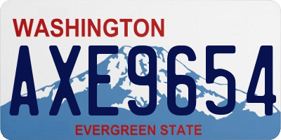 WA license plate AXE9654