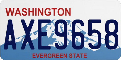 WA license plate AXE9658
