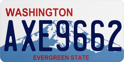 WA license plate AXE9662