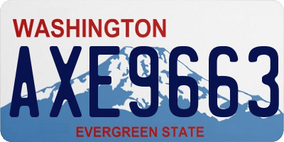 WA license plate AXE9663