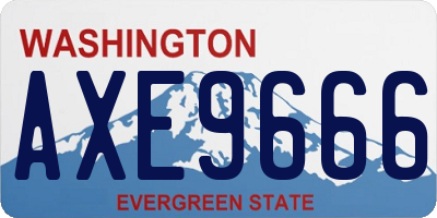 WA license plate AXE9666