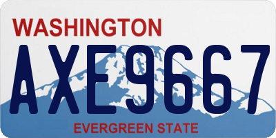 WA license plate AXE9667