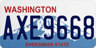 WA license plate AXE9668