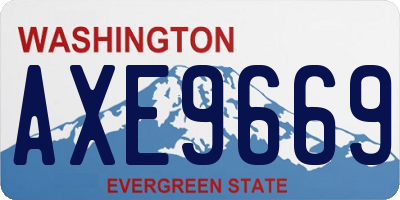 WA license plate AXE9669