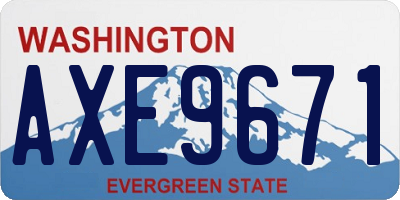 WA license plate AXE9671