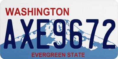 WA license plate AXE9672