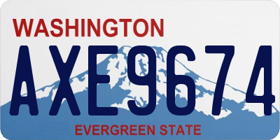 WA license plate AXE9674