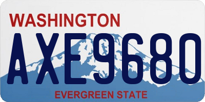 WA license plate AXE9680