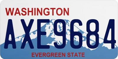 WA license plate AXE9684