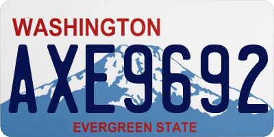 WA license plate AXE9692