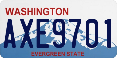 WA license plate AXE9701