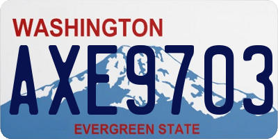 WA license plate AXE9703