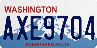 WA license plate AXE9704