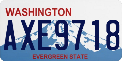 WA license plate AXE9718
