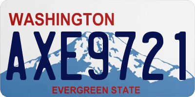 WA license plate AXE9721