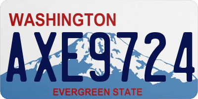 WA license plate AXE9724