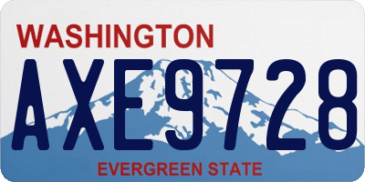 WA license plate AXE9728