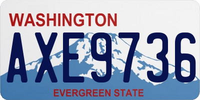 WA license plate AXE9736