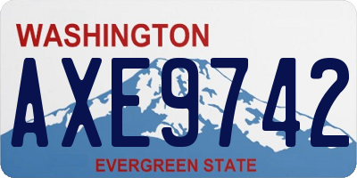 WA license plate AXE9742