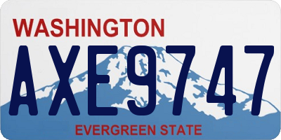 WA license plate AXE9747
