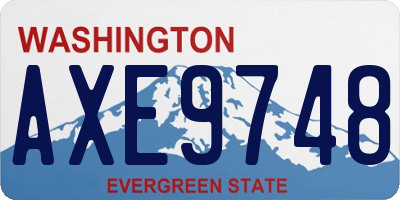 WA license plate AXE9748