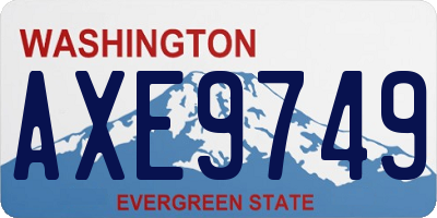 WA license plate AXE9749
