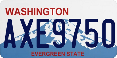 WA license plate AXE9750