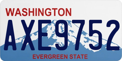 WA license plate AXE9752