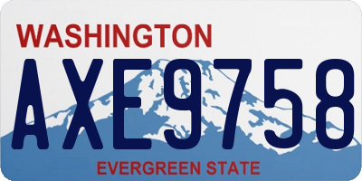 WA license plate AXE9758