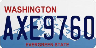 WA license plate AXE9760