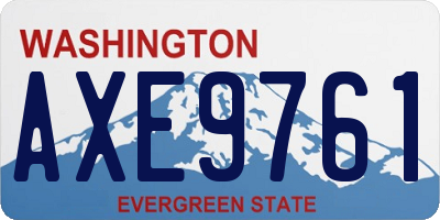 WA license plate AXE9761