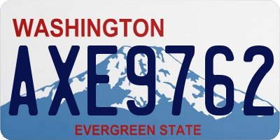WA license plate AXE9762