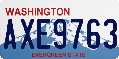 WA license plate AXE9763