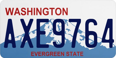 WA license plate AXE9764